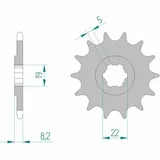AFAM Standard Stahlritzel vorne 22302 - 520 für Suzuki PE250
