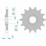 AFAM Steel Standard Front Sprocket 22303 - 520 for Suzuki, Beta, Kawasaki