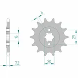 AFAM Standard Stahlritzel vorne 22305 - 520 für Suzuki TS200