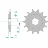 AFAM Steel Standard Front Sprocket 22401 - 520 for Suzuki DR250, DR400, DR500