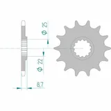 AFAM Standard Stahlritzel vorne 22505 - 520 für Suzuki GS500