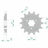 AFAM Standard Stahlritzel vorne 22602 - 525 für Suzuki DR650, DR800, XF650 22602-15