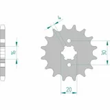 AFAM Standard Stahlritzel vorne 24200 - 428 für Kawasaki ELIMINATOR125, KDX125, KMX125