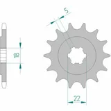 AFAM Standard Stahlritzel vorne 24201 - 520 für Kawasaki KX125 24201-13