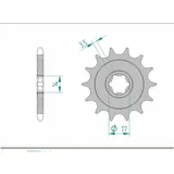 AFAM Standard Stahlritzel vorne 24203 - 428 für Kawasaki D-TRACKER125, KLX125