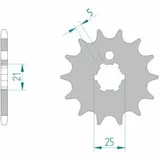AFAM Standard Stahlritzel vorne 24300 - 520 für Kawasaki KLX250