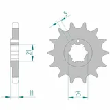 AFAM Standard Stahlritzel vorne 24400 - 530 für Kawasaki H2750, KH400 AFAM Standard Stahlritzel vorne 24400 - 530 für Kawasaki H2750, KH400
