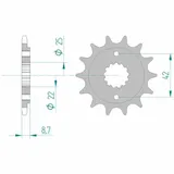 AFAM Standard Stahlritzel vorne 24501 - 520 für Kawasaki ESTRELLA250, GPZ400, GPZ500 24501-15