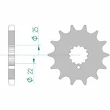 AFAM Standard Stahlritzel vorne 24504 - 530 für Kawasaki Z650, Z750 24504-16