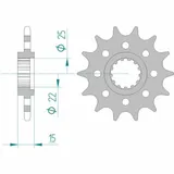 AFAM Standard Stahlritzel vorne 24507 - 520 für Kawasaki NINJAZX-6R 24507-14