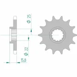 AFAM Standard Stahlritzel vorne 24508 - 525 für Kawasaki NINJAZX-6R