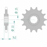 AFAM Steel Standard Front Sprocket 24602 - 525 for Kawasaki ZEPHYR750