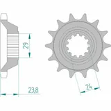 AFAM Standard Stahlritzel vorne 24806 - 530 für Kawasaki ZZR1100