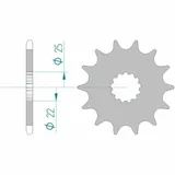 AFAM Selbstreinigendes Stahlritzel vorne 27500 - 520 für Yamaha, Kawasaki, Suzuki 27500+14