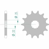 AFAM Steel Standard Front Sprocket 28401 - 525 for Suzuki, Kawasaki, Triumph 28401-16