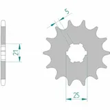 AFAM Standard Stahlritzel vorne 30300 - 520 für Yamaha DT400, IT250, RD350 Kawasaki KDX200, KDX220, KDX250
