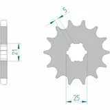 AFAM Standard Stahlritzel vorne 30301 - 530 für Yamaha RD250, RD350, RD400 30301-16