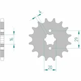 AFAM Standard Stahlritzel vorne 33201 - 428 für Suzuki GP125, GS125, GT125 33201-17