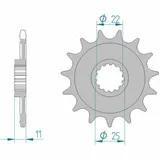 AFAM Standard Stahlritzel vorne 37400 - 520 für Aprilia MXV450, RXV450, RXV550 37400-16