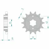 AFAM Standard Stahlritzel vorne 52500 - 530 für Ducati PANTAH500, PANTAH600