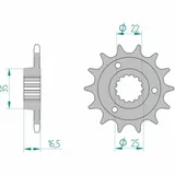 AFAM Standard Stahlritzel vorne 52613 - 525 für Ducati 1000MONSTER, 1000MULTISTRADA, 1000SSSUPERSPORT