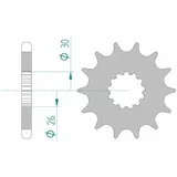 AFAM Steel Standard Front Sprocket 52900 - 530 for Ducati 1200MULTISTRADA, 1260MULTISTRADA 52900-15