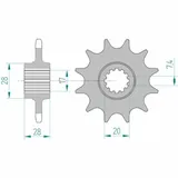 AFAM Steel Standard Front Sprocket 58201 - 520 for Gilera MXR125, XR1125, XR2125