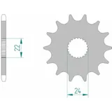 AFAM Steel Standard Front Sprocket 61201 - 520 for Aprilia 125SX, AF1125, CLASSIC125 MZ 125SX