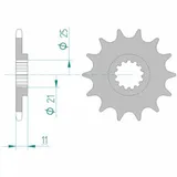 AFAM Steel Standard Front Sprocket 70600 - 520 for Laverda FORMULA750, SPORT750, STRIKE750