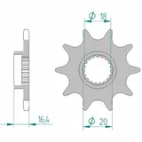 AFAM Steel Standard Front Sprocket 79304 - 520 for Montesa COTA4RT250 AFAM Steel Standard Front Sprocket 79304 - 520 for Montesa COTA4RT250