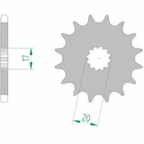 AFAM Steel Standard Front Sprocket 94118 - 428 for Beta, HM, HRD 94118-14