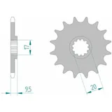AFAM Standard Stahlritzel vorne 94120 - 420 für Husqvarna CR65, TC65 KTM 60SX, 65SX 94120-14