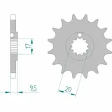 AFAM Standard Stahlritzel vorne 94202 - 428 für Beta, KTM, Husqvarna 94202-12