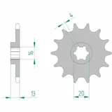 AFAM Standard Stahlritzel vorne 94214 - 520 für TM Racing MX85 94214-13