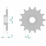 AFAM Standard Stahlritzel vorne 94215 - 520 für TM Racing EN125, EN144, MX125