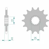 AFAM Steel Self-Cleaning Front Sprocket 94313 - 520 for GAS GAS EC200, EC250, EC300 94313+13