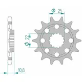 AFAM Standard Stahlritzel vorne 94807 - 525 für MV Agusta BRUTALE1078RR, BRUTALE1090, BRUTALE910
