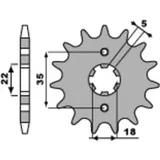 PBR Steel Standard Front Sprocket 2053 - 428 for Yamaha TW125