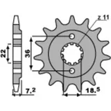 PBR Steel Standard Front Sprocket 2067 - 520 for Honda CB300R, CBF250, CBR250R 2067.14.18NC