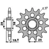 PBR Standard Stahlritzel vorne 2078 - 525 für Aprilia, BMW, Husqvarna