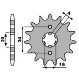 PBR Standard Stahlritzel vorne 263 - 428 für Yamaha, Rieju, Beta