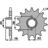 PBR Steel Standard Front Sprocket 490 - 520 for Ducati 400SSSUPERSPORT, 600MONSTER, 600SSSUPERSPORT