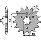 PBR Standard Stahlritzel vorne 517 - 428 für Kawasaki ELIMINATOR125, KDX125, KMX125 517.14.18NC