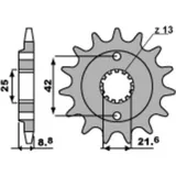 PBR Standard Stahlritzel vorne 525 - 520 für Kawasaki ELIMINATOR250, ESTRELLA250, GPZ400 525.17.18NC