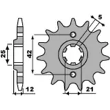 PBR Standard Stahlritzel vorne 571 - 530 für Yamaha FZ600, XJ550, YT60