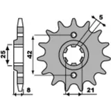 PBR Standard Stahlriztel vorne 575 - 520 für Yamaha SRX600, XT550, XT600