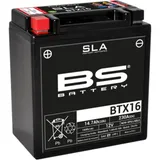 BS BATTERY SLA Wartungsfreie Batterie Werkseitig aktiviert - BTX16 für Suzuki, Kawasaki, Gilera