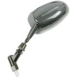 V PARTS F1 Oval Left Adjustable Mirror Universal M10/125 - Carbon (1pc)
