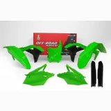 RACETECH Plastic Kit Neon Green/Black for: Kawasaki KX250F