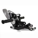 GILLES TOOLING RCT10GT Adjustable Rearset Black/Silver for: BMW for R1200R, RNINE-T
